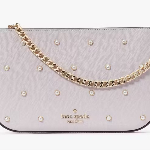 NWT Kate Spade Madison Studded Pearls Pochette & Madison small slim card holder - Picture 13 of 16